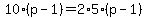 10%28p-1%29=2%2A5%28p-1%29