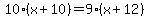 10%28x%2B10%29=9%28x%2B12%29