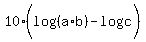 10%2A%28log%28%28a%2Ab%29%29+-+log%28c%29%29