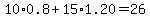 10%2A0.8%2B15%2A1.20=26