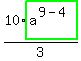 10%2Ahighlight_green%28+a%5E%289-4%29+%29%2F3