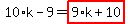 10%2Ak-9=highlight_red%28+9%2Ak%2B10+%29