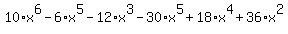 10%2Ax%5E6-6%2Ax%5E5-12%2Ax%5E3-30%2Ax%5E5%2B18%2Ax%5E4%2B36%2Ax%5E2