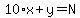 10%2Ax+%2B+y+=+N