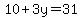 10%2B3y=31