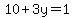 10%2B3y+=+1