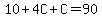 10%2B4C%2BC=90
