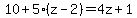 10%2B5%28z-2%29=4z%2B1