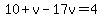 10%2Bv-17v=4