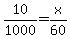 10%2F1000+=+x%2F60