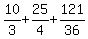 10%2F3%2B25%2F4%2B121%2F36