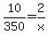 10%2F350+=+2%2Fx