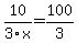 10%2F3x=100%2F3