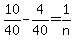 10%2F40-4%2F40=1%2Fn