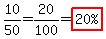 10%2F50=20%2F100=highlight%28%2220%25%22%29