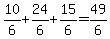 10%2F6+%2B+24%2F6+%2B+15%2F6+=+49%2F6