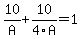 10%2FA+%2B+10%2F4A+=+1