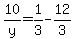 10%2Fy=+1%2F3-12%2F3