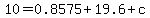 10=0.8575%2B19.6%2Bc