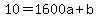 10=1600a%2Bb