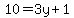 10=3y%2B1