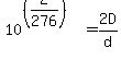 10%5E%28%28Z%2F276%29%29+=+2D%2Fd