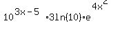 10%5E%283x-5%293ln%2810%29%2Ae%5E%284x%5E2%29