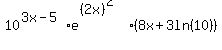 10%5E%283x-5%29e%5E%28%282x%29%5E2%29%2A%288x%2B3ln%2810%29%29