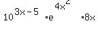 10%5E%283x-5%29e%5E%284x%5E2%29%2A8x