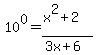 10%5E0=%28x%5E2%2B2%29%2F%283x%2B6%29