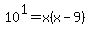 10%5E1=x%28x-9%29