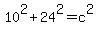 10%5E2%2B24%5E2=c%5E2