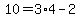 10+=+3%2A4+-+2