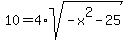 10+=+4%2Asqrt%28-x%5E2-25%29