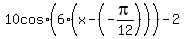 10+cos+%286%28x-%28-pi%2F12%29%29%29+-+2