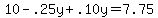10-.25y%2B.10y=7.75