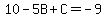10-5B%2BC=-9