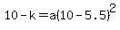 10-k=a%2810-5.5%29%5E2