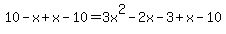 10-x%2Bx-10=3x%5E2-2x-3%2Bx-10