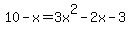 10-x=3x%5E2-2x-3