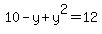 10-y%2By%5E2=12