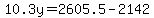10.3y=2605.5-2142