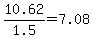 10.62%2F1.5=7.08