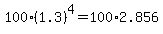 100%281.3%29%5E4+=+100%2A2.856