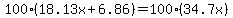 100%2818.13x%2B6.86%29=100%2834.7x%29