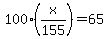 100%28x%2F155%29+=+65