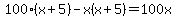 100%28x+%2B+5%29+-+x%28x+%2B+5%29+=+100x