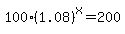 100%2A%281.08%29%5Ex+=+200