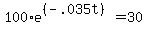 100%2Ae%5E%28%28-.035t%29%29+=+30
