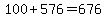 100%2B576=676